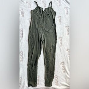 Olive green cotton jumpsuit